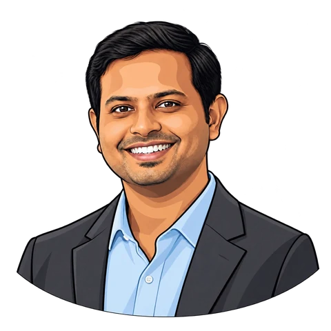 Illustrated portrait of Kishore Raja Anumula